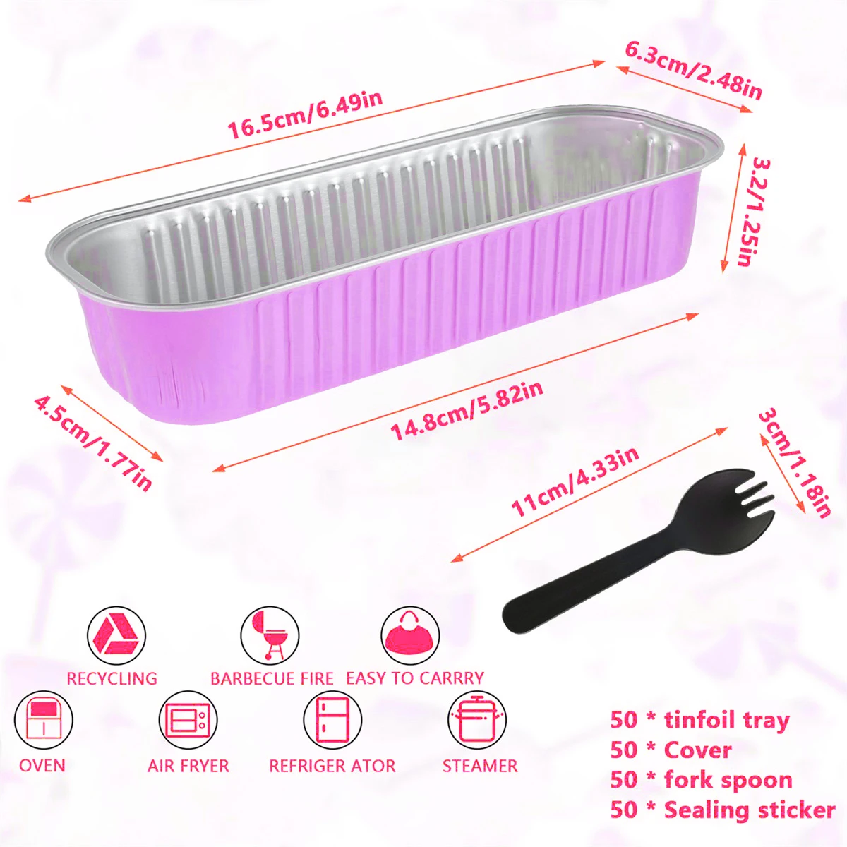 50Pcs Mini Loaf Pans with Lids Spoons and Sealing Stickers 200ml