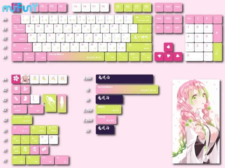 

MiFuny KCA High Keycaps Set Love Pillar Ganlu Temple Honey PBT Hot Sublimation Personalized Anime Key Caps Mechanical Keyboard
