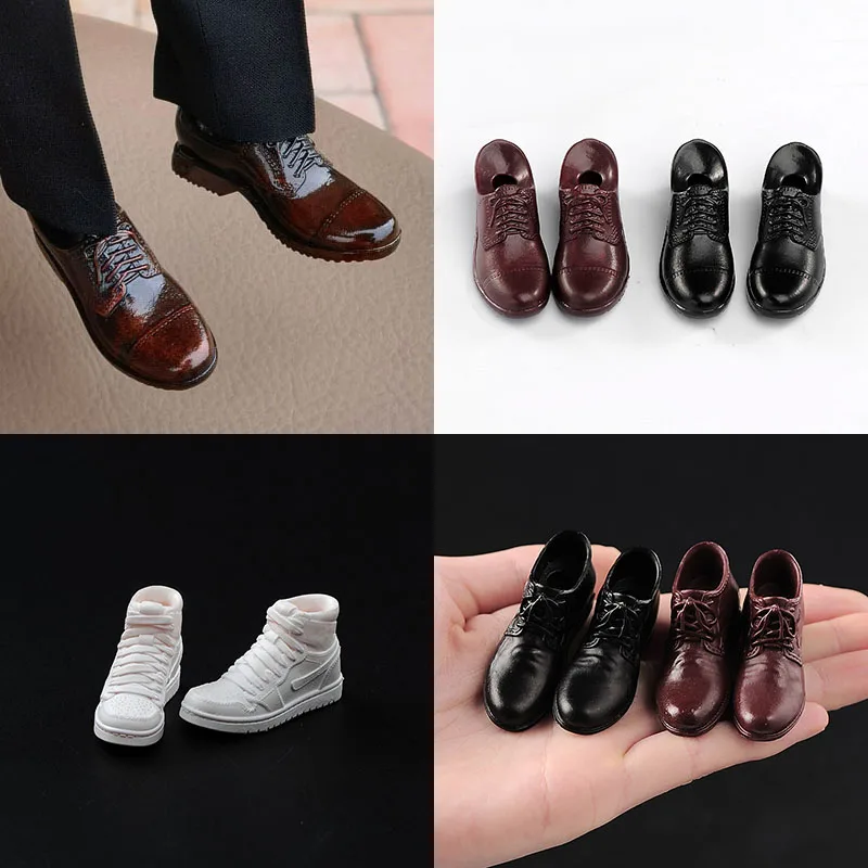 1-6-Scale-Male-Round-Toe-Suit-Solid-Shoes-White-Sports-Shoes-Model-Fit ...