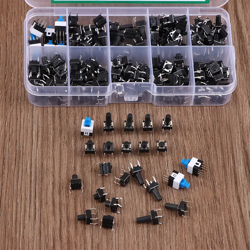 180 Pcs Tactile Push Button Switch Kit - 6mm/7mm SMD & THT Momentary Tact Switch Assortment, Electronic Components DIY Repair image 3