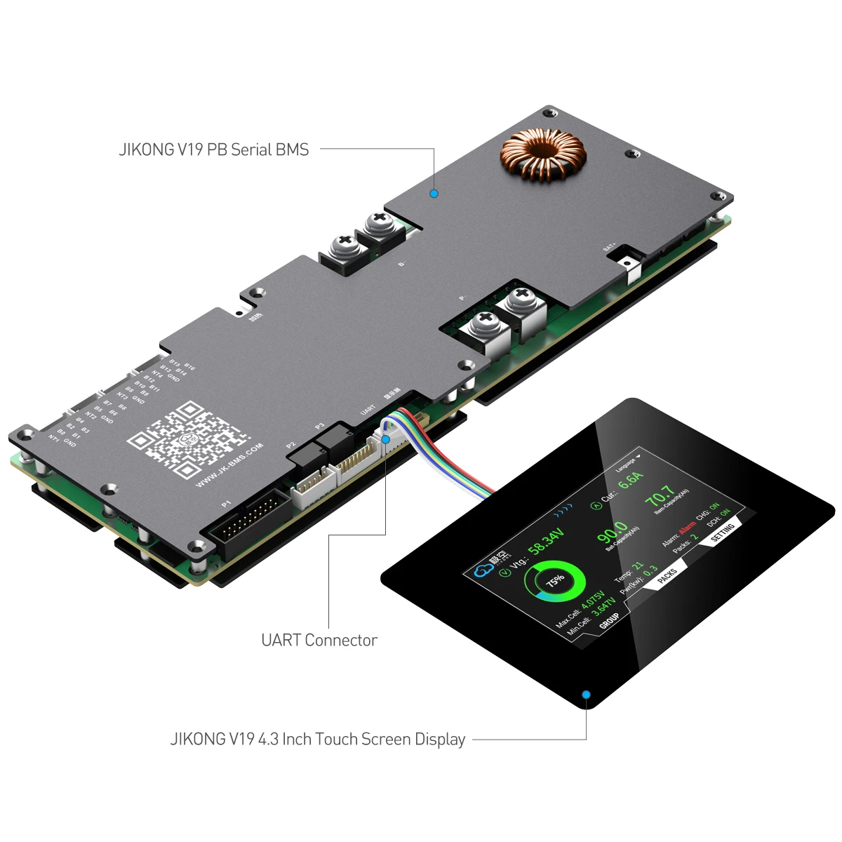 Enhanced Touch Screen Display by JIKONG - 4.3 Inch Smart Interface