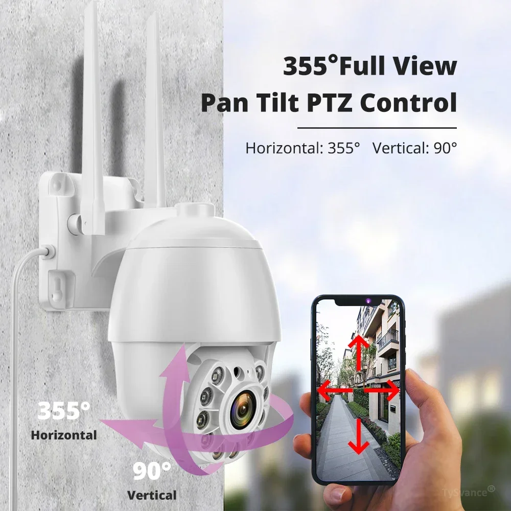 4K 8MP 5MP 2MP PTZ Dome IP Camera Smart Home Security Video WiFi AI Rilevazione IR Colore Esterno Audio bidirezionale Slot per scheda SD CamHipro - immagine 2