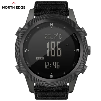 NORTH EDGE 남성용 디지털 시계, APACHE-46, 야외 스포츠, 달리기 수영, 야외 스포츠 시계, 고도계 기압계 나침반, WR50M