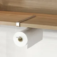 Porte-serviettes en papier de cuisine sans poinçonnage, cintre d'armoire, support de rangement mural pour rouleaux de toilettes, accessoires de salle de bains 6