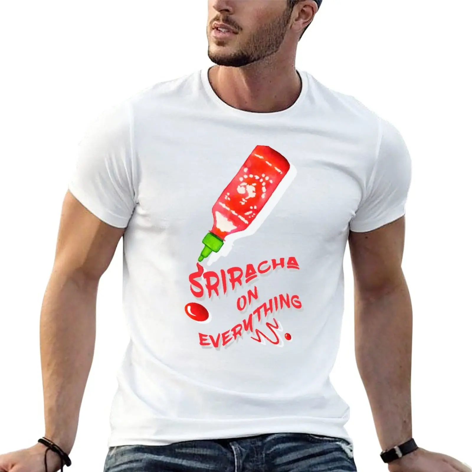 

Sriracha On Everything Illustration T-Shirt customized t shirts custom t shirts t shirts for men