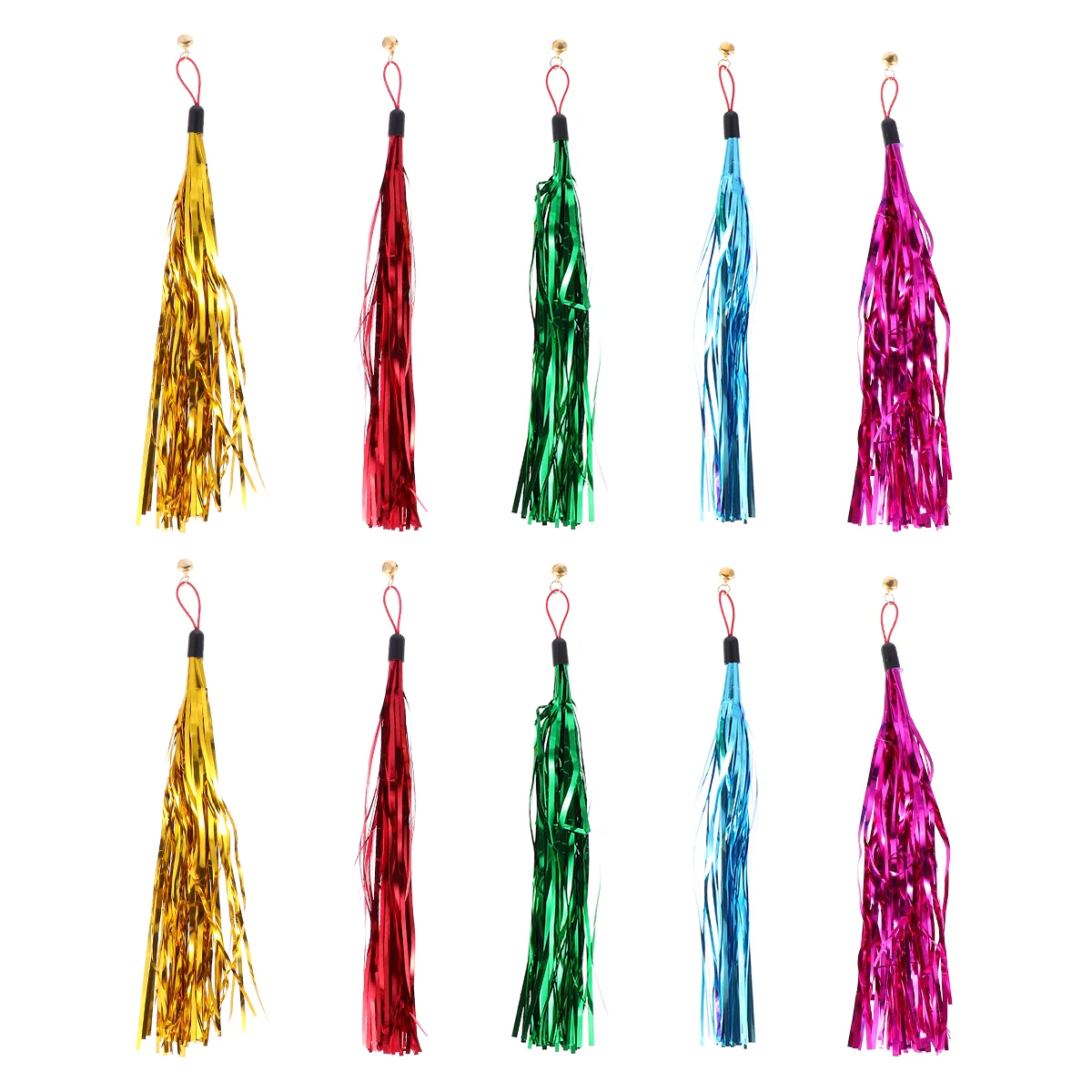 

Chat Cat Cat Toy Cat 5Pcs Cat Teaser Toy Cat Stick Metallic Foil Tinsel Tissue Fringe Tassels Garlands Pendant Bell