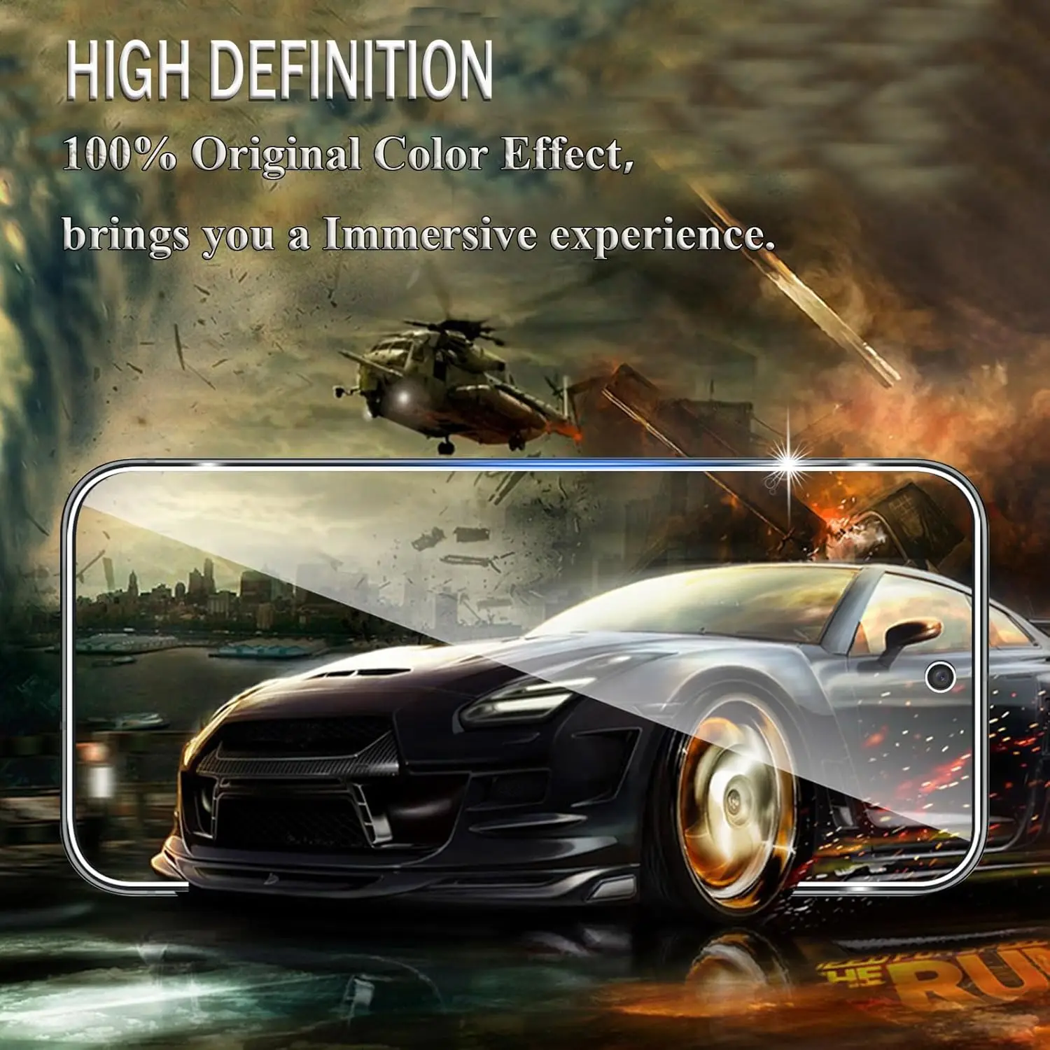 Premium 2.5D 9H Tempered Glass Screen and Camera Lens Protector