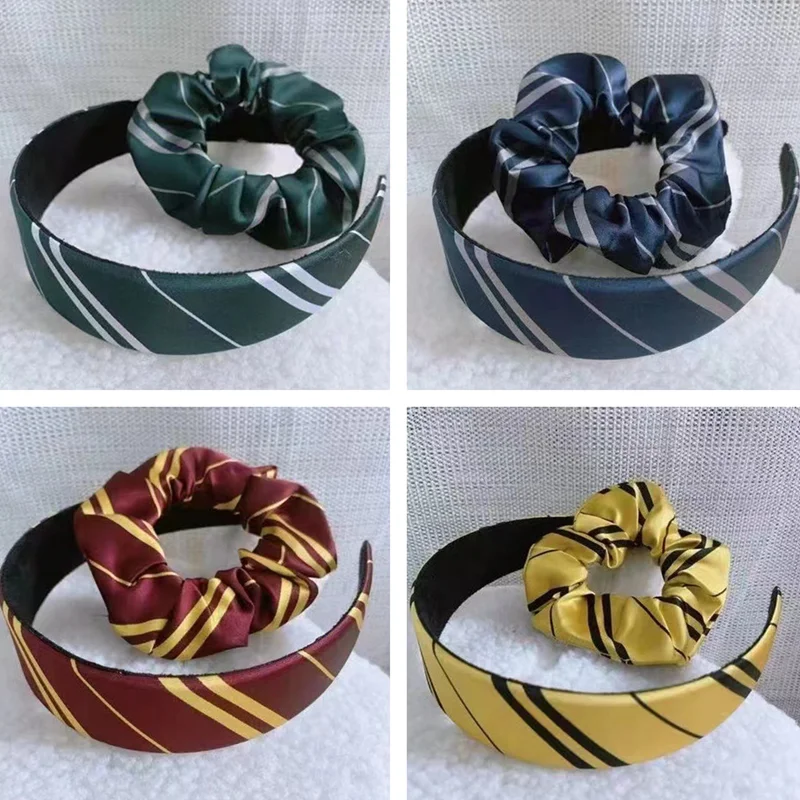 Hair accessories hair bands hair band cosplay accessories halloween headband twill headwear wizard magic headband school slytherin striped head wear cosplay hair rope accessories scrunchie props halloween