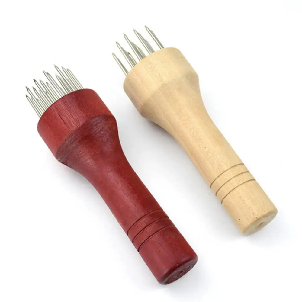 Stainless steel meat needles pounders with wooden handle meat tenderizer for beef steak kitchen tool
