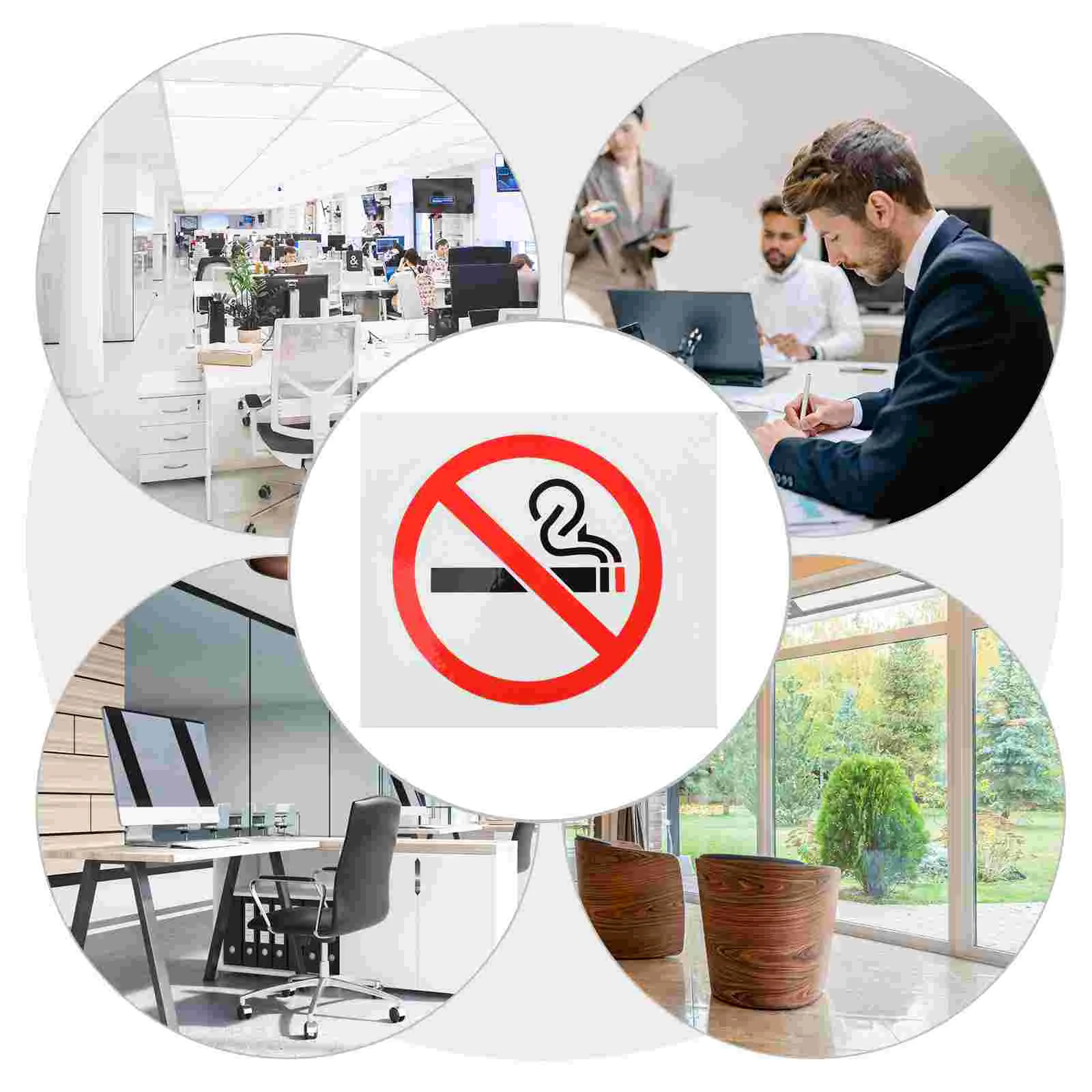 20 PCS Do Not Smoke Sticker Smoking Sign Stickers for Vehicles Reflective Post Office