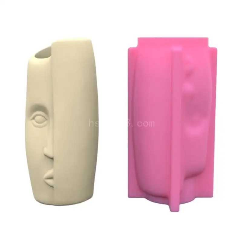 

Geometric Human Face Art Gypsum Silicone Mold Vase Storage Box Mold for Making Succulent Plants Flower Pot Pen Holder