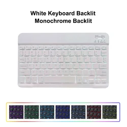 10 - inch Wireless Backlit Bluetooth Keyboard and Mouse for Multi - Device Compatibility (White A)