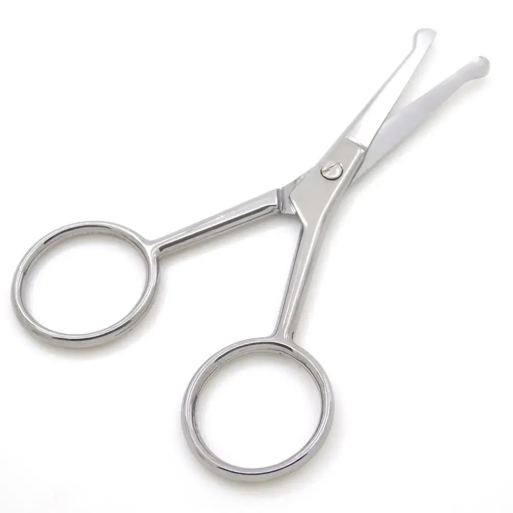 1pcs Round Head Safety Cuticle Manicure Scissors Professional Small Clipper Eyebrow Nose Hair Trimming Tweezers Beard 4