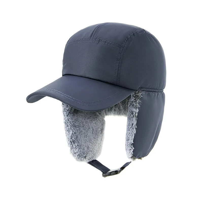 Men Winter Trapper Aviator Trooper Earflap Warm Russian Waterproof Ski Hat Bomber Cap Warm Ear Protectors Big Size Baseball Hats winter hat earflap hat