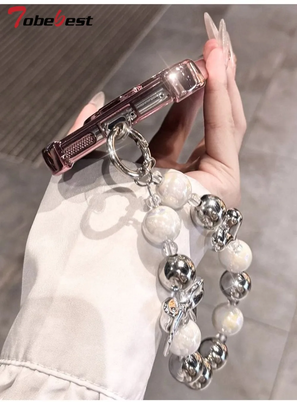 Shockproof Glitter Plating Bracelet Phone Case with Magsafe Compatibility