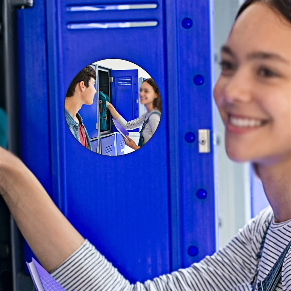 Makeup Mirror Magnifying Mirror Acrylic Mirrors Wall Mirrors 5.9inch Round Magnetic Locker Mirror School Bathroom Refrigerator Cabinet Mirror School Gym Storage Cabinet Magnetic