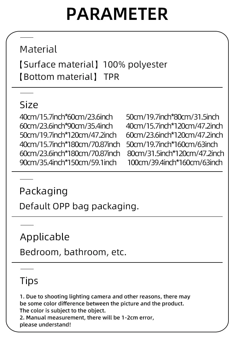Description Picture 3 of itemSoft Absorbent Bathroom Mat Set Non-Slip Rug with Various Sizes, Thick Comfortable Mat for Bathtub, Bathroom, Home Decoration