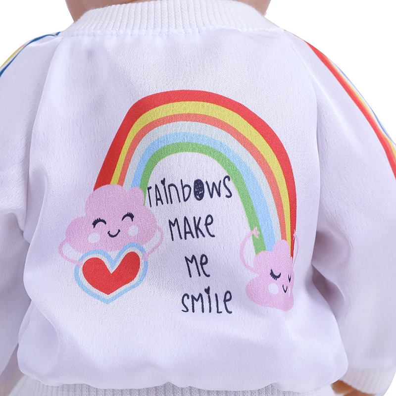 Doll 43 cm Baby Born Clothes Sports Rainbow Hoodies Trousers Dolls Accessories Outfits Fashion 13inch Reborn Doll Costume Gift doll clothes
