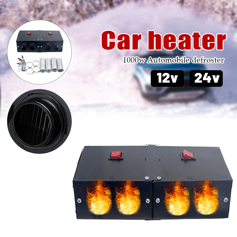 

12V/24V 800W/1600W Auto Diesel Parking Heater Truck Metal Defroster 4 Hole Windshield Window Demister Set Defogger Accessories