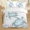 Aqua Teal Sea Bedding Set - 3PC Full Duvet Cover & 2 Pillowcases, Ocean-Themed Comforter for Beach Lovers 2