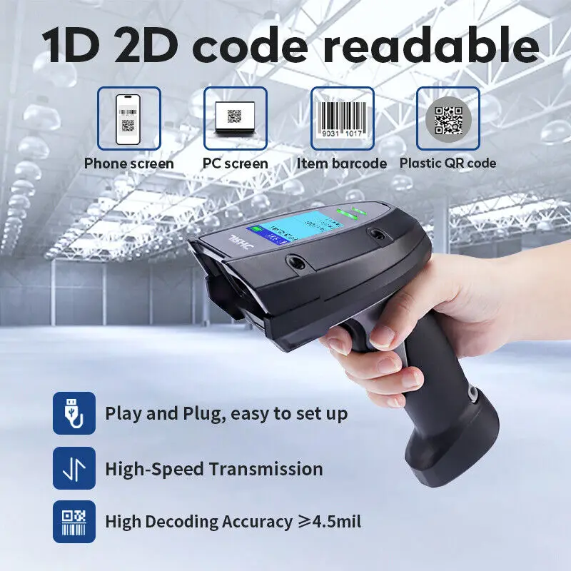 Jr Wireless Bluetooth 1D Laser 2D Scanner Di Codici A Barre Industriale Per Magazzino