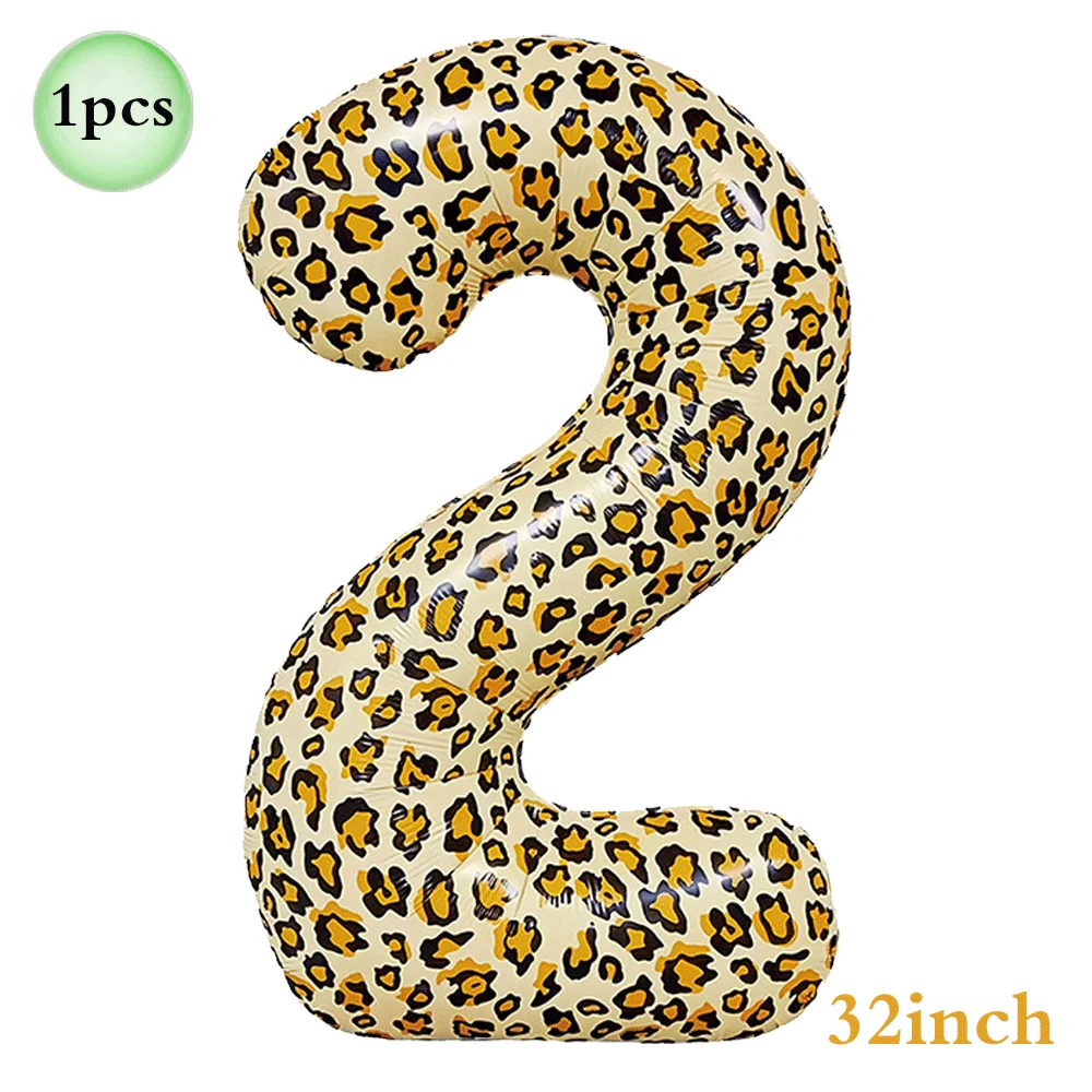 1 Stücke 32 Zoll Gepard Leopardenmuster Digitale Aluminiumfolie Ballon 1-9digitale Ballon Kinder Dschungel Safari Geburtstag Party Dekoration – Detail 8