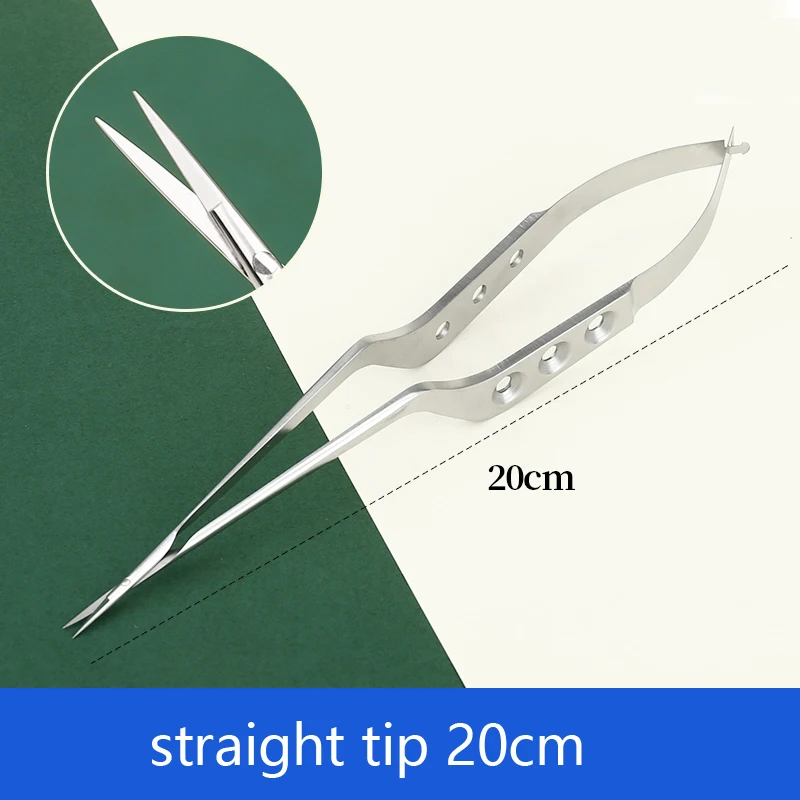 Neurosurgical scissors - Stainless steel gun shaped scissors - Spring shaped surgical instruments - Microscopic scissors medical microscopic castroviejo curved scissors ophthalmic instruments surgical scissors