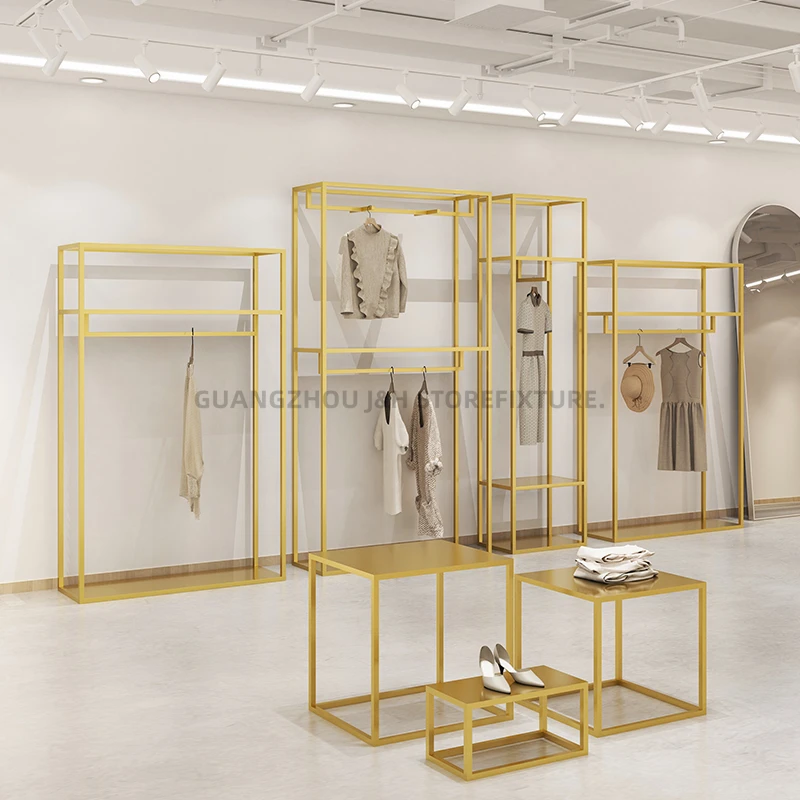 현대적인 디자인의 금속 여성 의류 진열대, 시장 부티크 의류 매장 진열대, 판촉용 진열대