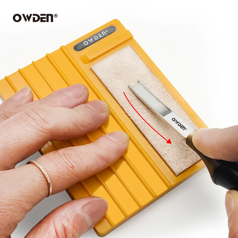 OWDEN 새로운 특허 샤프너 가죽 와이드 삽 가장자리 베벨러 수리 도구를 선명하게하기위한 사포가있는 확장 버전