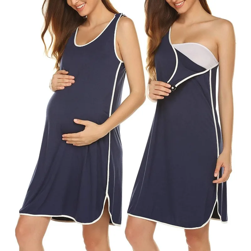 

Maternity Dress Pregnancy Summer Sleeveless Vest Nursing Pajamas Pregnant Woman Nursing Dress Nursing Dresses Breastfeeding