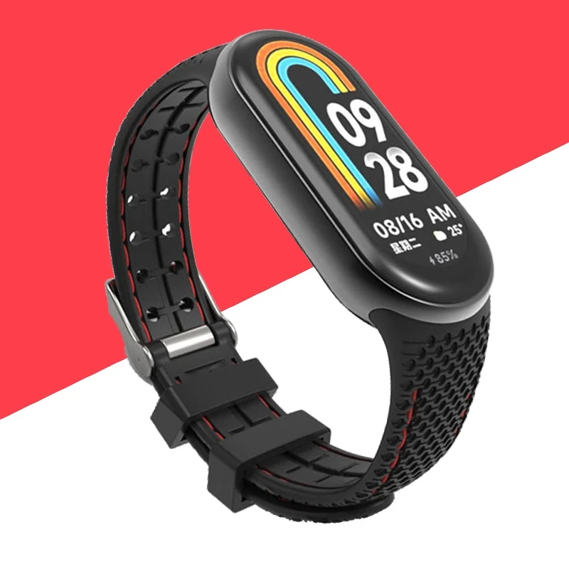 ตัวเลือกสินค้า สายรัดซิลิโคนสําหรับ Mi Band 8 9 สร้อยข้อมือยางเปลี่ยนสายนาฬิกาข้อมือ Smartwatch สร้อยข้อมือ Correa สําหรับ Xiao mi mi Band 8 สาย