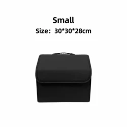 Premium PU Leather Collapsible Car Trunk Organizer - Multipurpose Auto Storage Box and Tidying Solution (S)