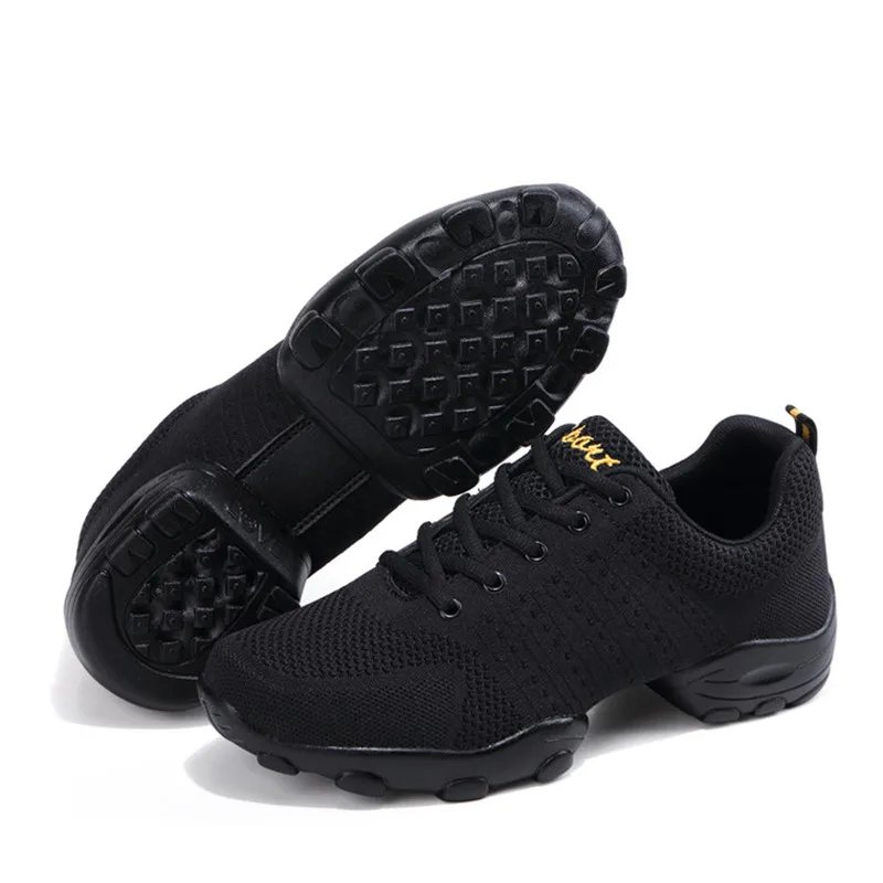 Dance Shoes Man Ladies Modern Soft Outsole Jazz Sneakers Leather Mesh Breathable Lightweight Female Dancing Fitness Shoes Sport 2