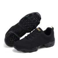 Dance Shoes Man Ladies Modern Soft Outsole Jazz Sneakers Leather Mesh Breathable Lightweight Female Dancing Fitness Shoes Sport 2