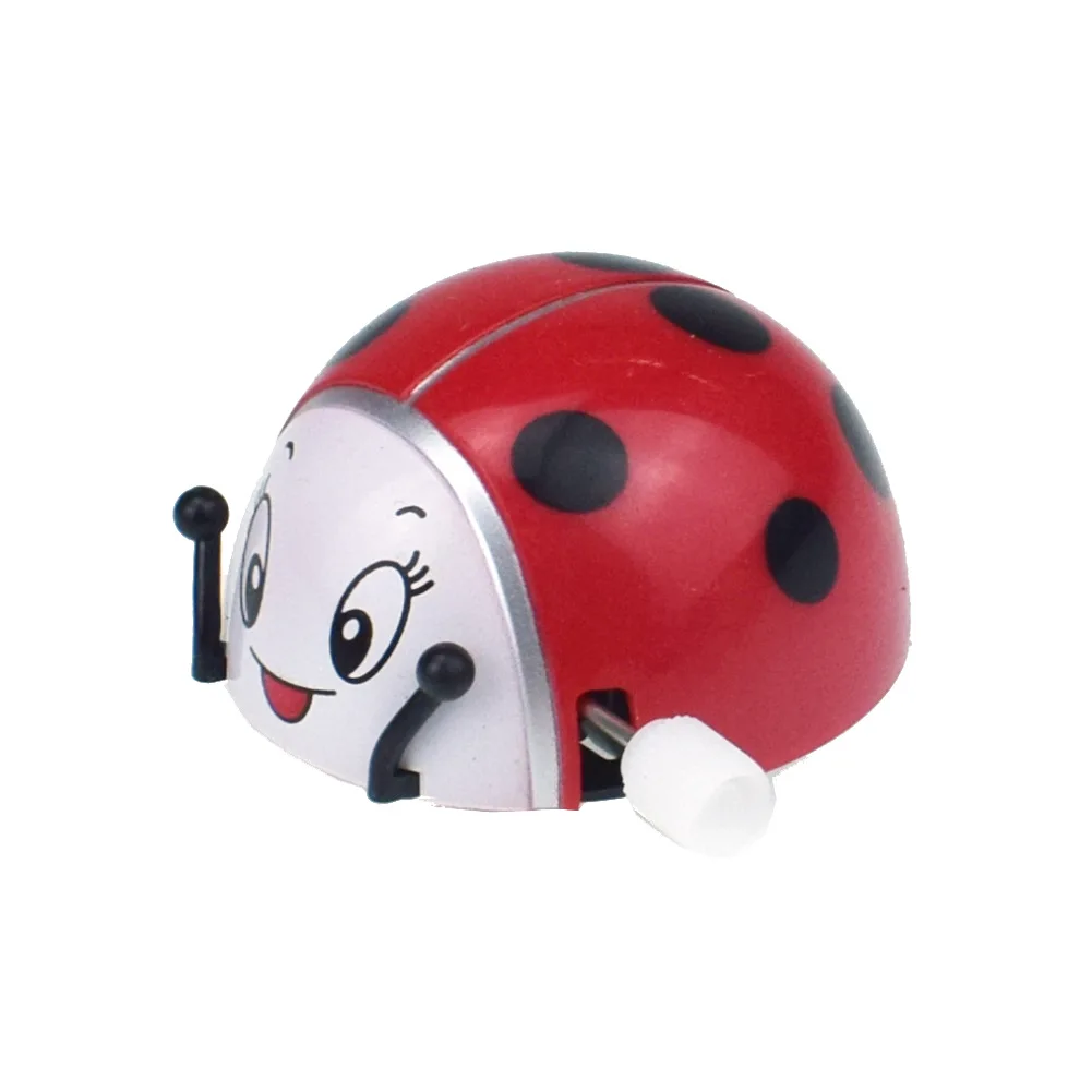 1 Pcs Novelty Funny Children Clockwork Toy Simulation Ladybug Tighten Will Somersault Turn Circle Clockwork Toy Fun Toys