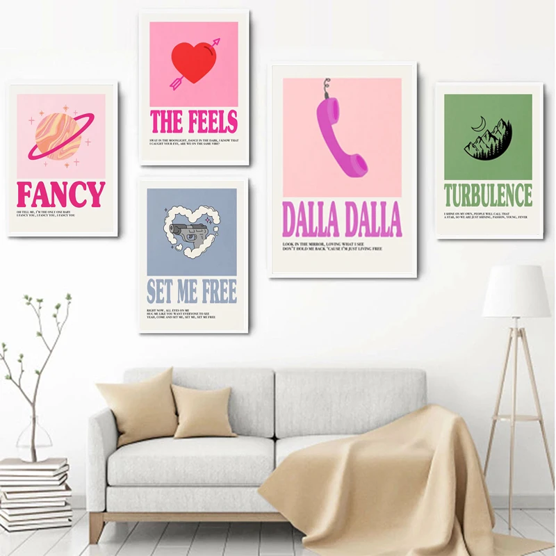 Kpop Music Album Poster Aesthetic Wall Art Print Girls Band Rock Rapper Canvas Painting Print Home Office Kawaii Room Decoration