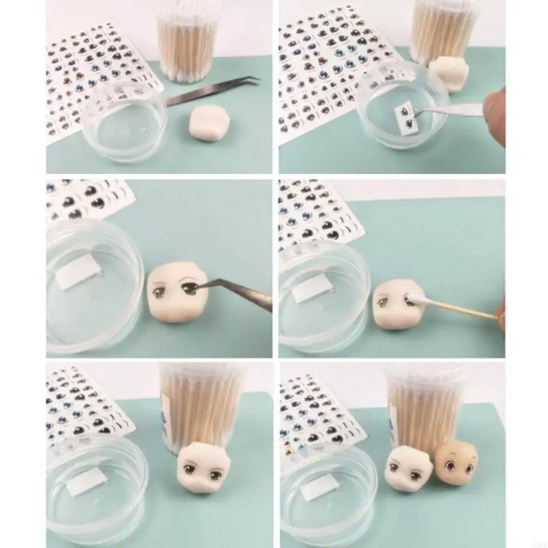 55KF 11 Sheet Eye Stickers Eye Decals Face Stickers DIY Dolls Eyeball Eyes Cartoon Decals Dolls Water Labels
