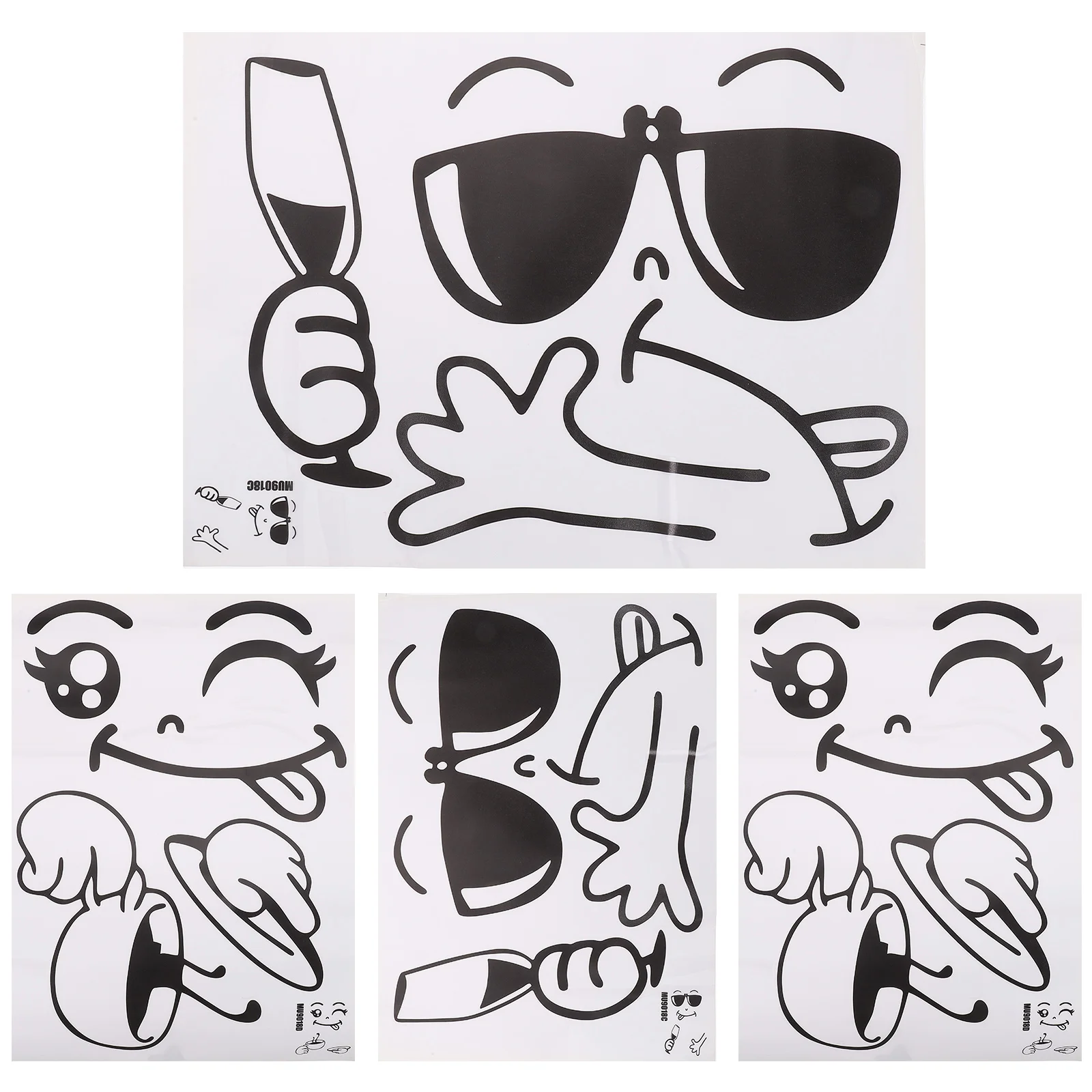 

4 Sheets Decorative Stickers Fridge Stickers Fridge Decor Funny Wall Sticker
