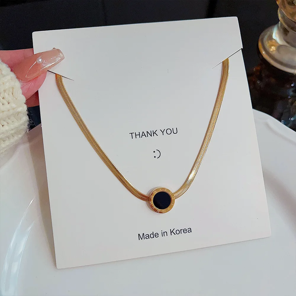 

Titanium Steel Pendant Necklace for Women's Korean Fashionable Personality Versatile Sweater Chain Necklace