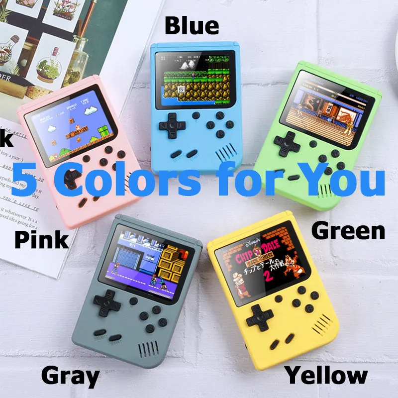 5 Color 500 Games Video Console Mini Portable 8-bit Handheld Game Player Retro AV Out LCD Gaming Consoles with Controller for TV