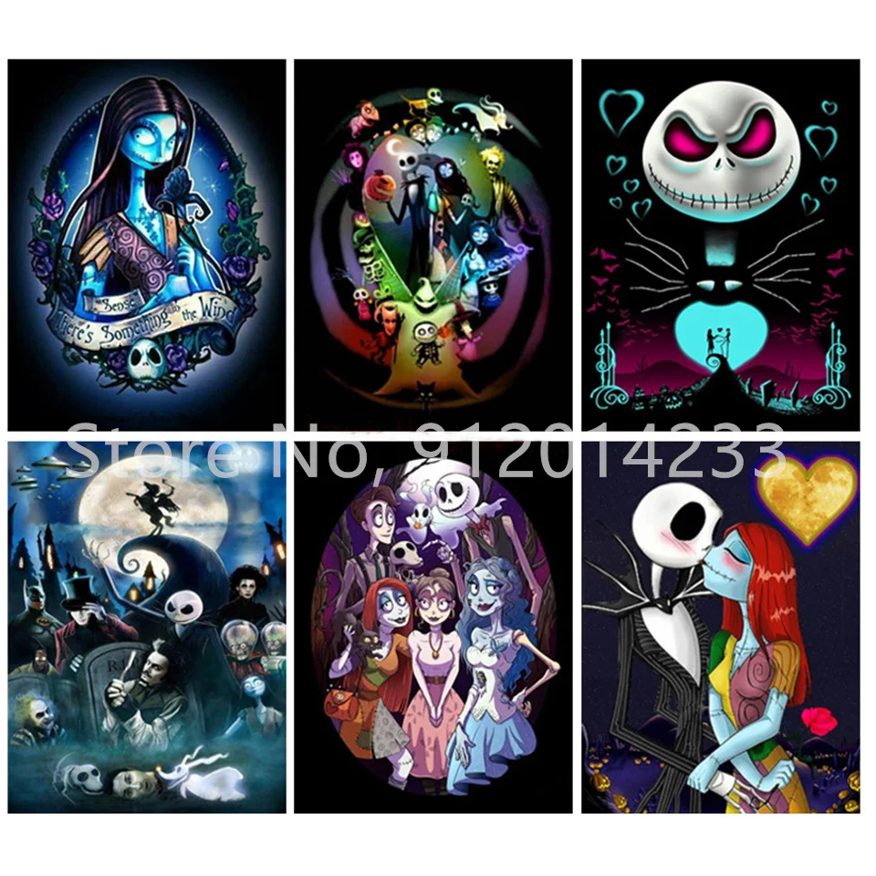 5D Diy Disney Diamond Painting The Nightmare Before Christmas Diamond Ricamo Cartoon Full Drill Mosaic Handicrafts