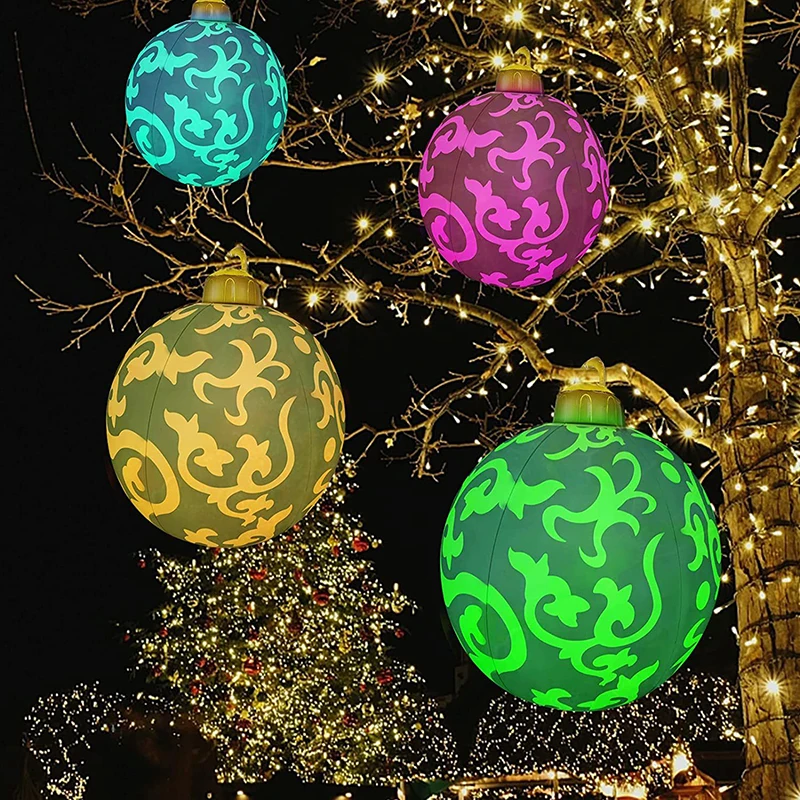 AMZLORD Opblaasbare kerstballen buitendecoratie, 65 cm kerst