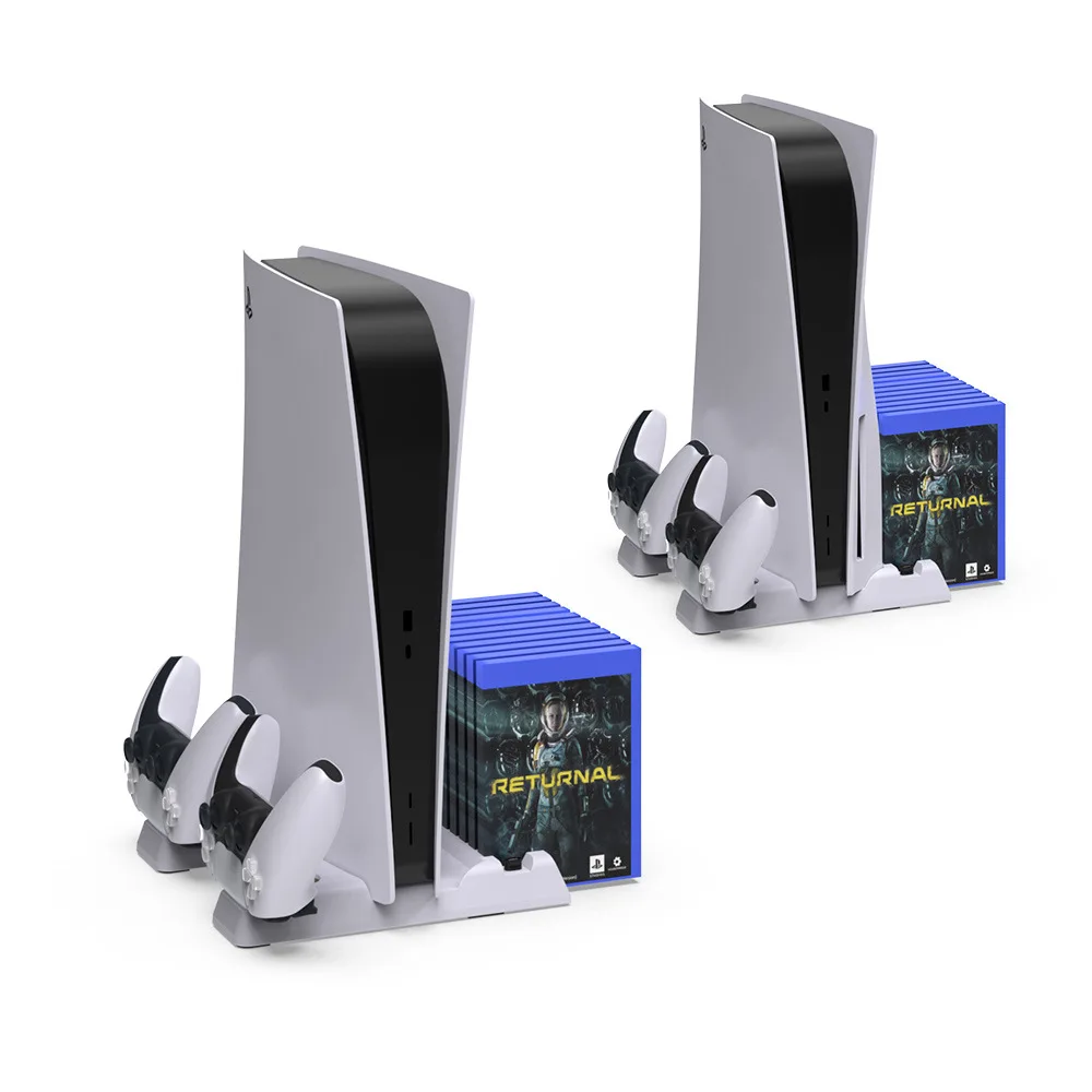 DOBE TP5-3537B For PS5 slim multifunctional host dissipation base for PS5 controller charging charging and disc storage rack