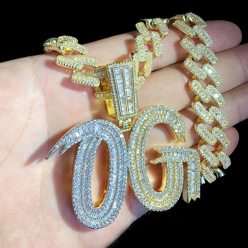 2023 New Iced Out Bling Letters YAH BOY Pendant Necklace Gold Silver Color  5A Zircon Charm Men's Hip Hop Rock Jewelry