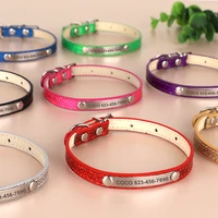 Anti-lost Cat ID Collar Personalized Puppy Cat Collars Necklace Free Engraved ID Name Tag For Kitten Cats Small Dogs Bling 2