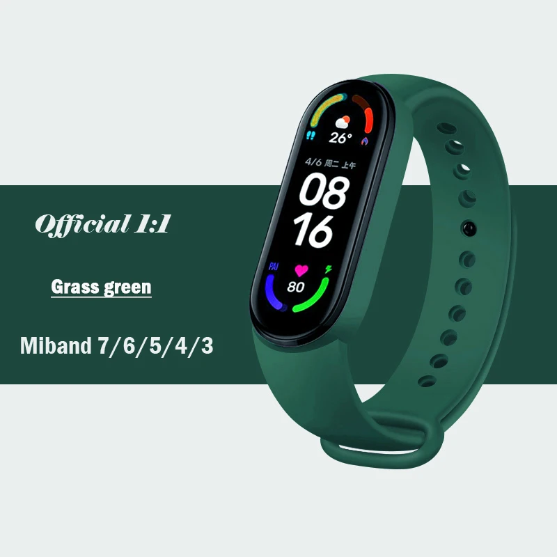 thumbnail image 1 of Correa para Xiaomi Mi Band 7 6 correas de reloj Miband6 NFC silicona de alta calidad correa de repuesto mi band 7 6 3 4 5 bandas deportivas de reloj, 1 of 5