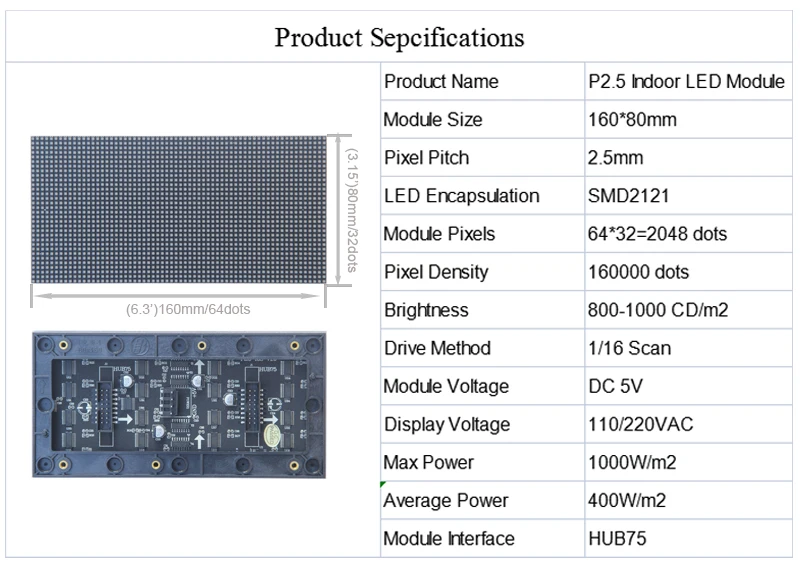 รูปสินค้า โมดูล LED 64x32 จุด RGB ในร่ม สำหรับจอแสดงผล