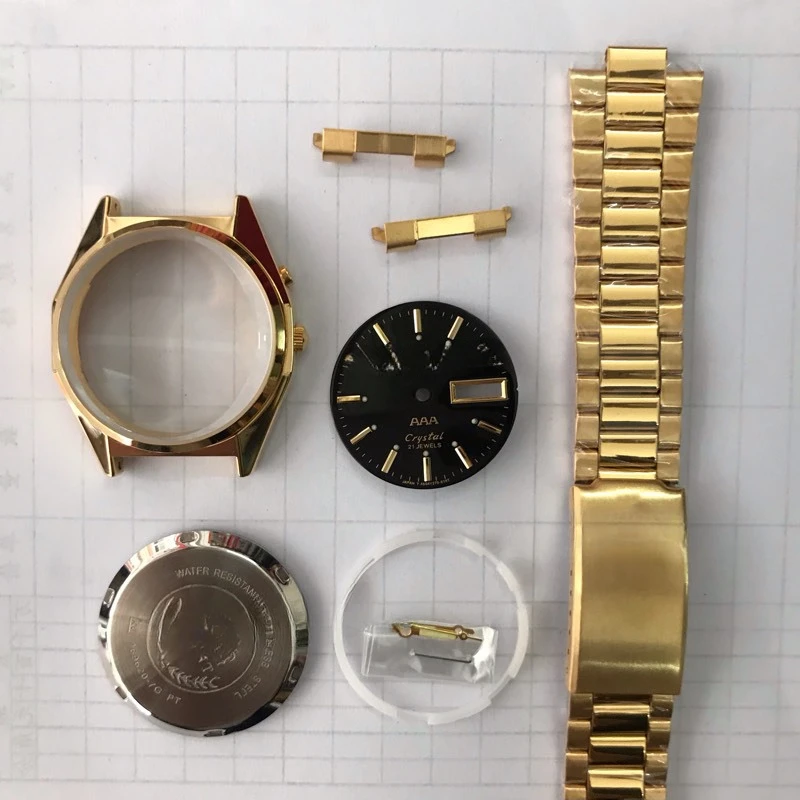 

For Orient 46941 46943 Mechanical Movement Watches Accessories CASE 316L Stainless Steel Bracelet Men Gold Band Safe Buckle