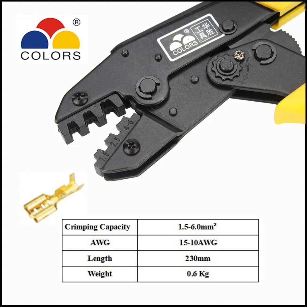 tool ratchet crimping plier european style HS-03B Non-insulated tabs and receptacles 4
