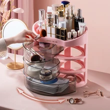 Rotating Cosmetic Storage Box Makeup Organizer Desktop Drawer Jewelry Storage Containers Perfume Tray Skin Care Product Rack